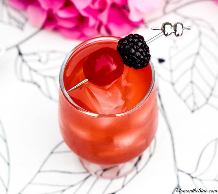 Cherry Rum Punch with Kraken Black Spiced Rum and Pink Lemonade