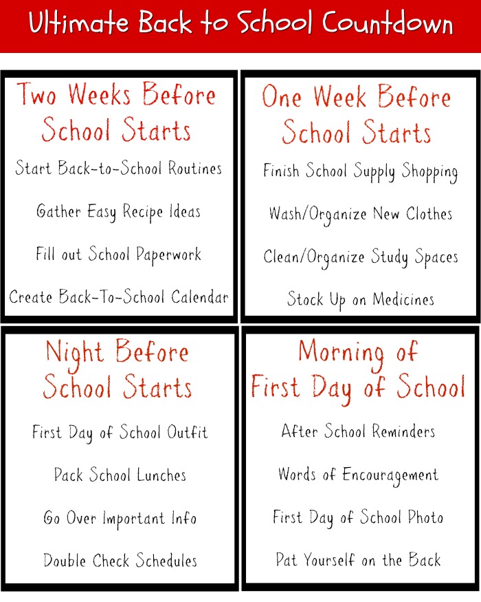 Ultimate Back to School Countdown {Printable}