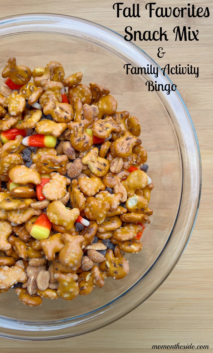 Printable Fall Family Activity Bingo and delicious Fall Favorites Snack Mix!