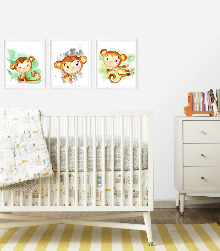 Set of Free Monkey Printables for Nursery Rooms