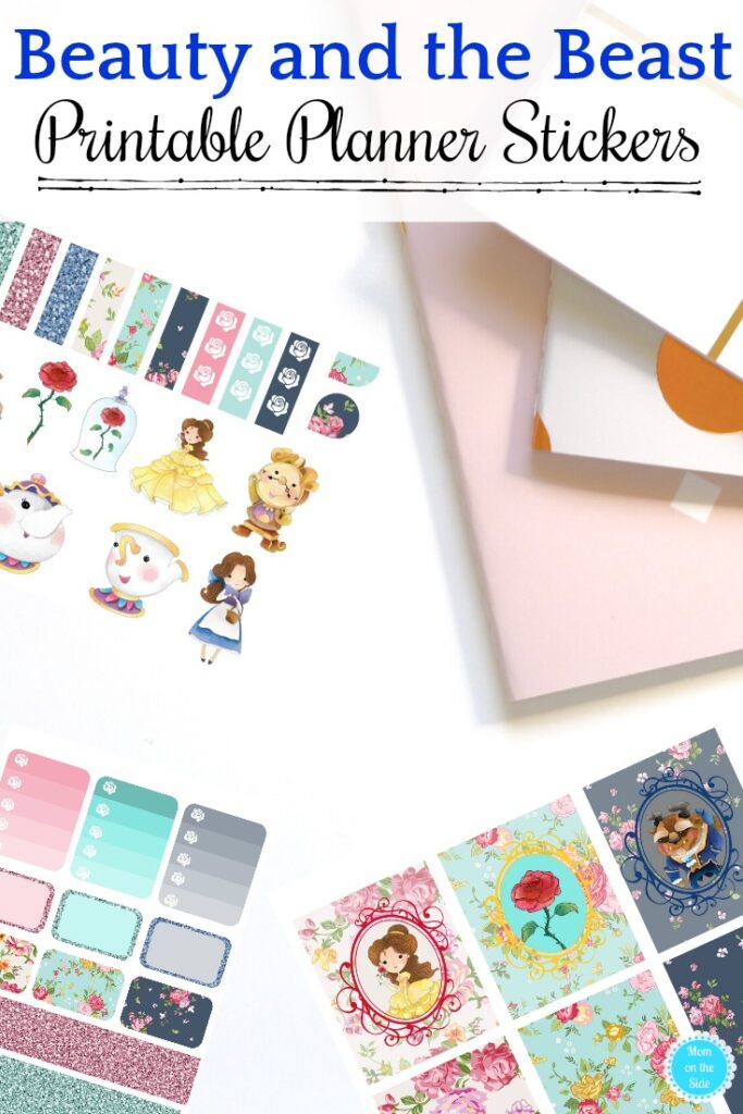 beauty and the beast planner stickers free printable 