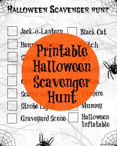 Printable Halloween Scavenger Hunt Full of Spooky Things to Find