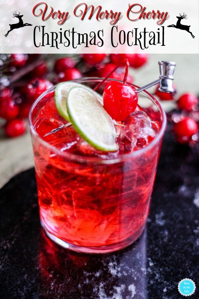 Cherry Lime Vodka Christmas Cocktail