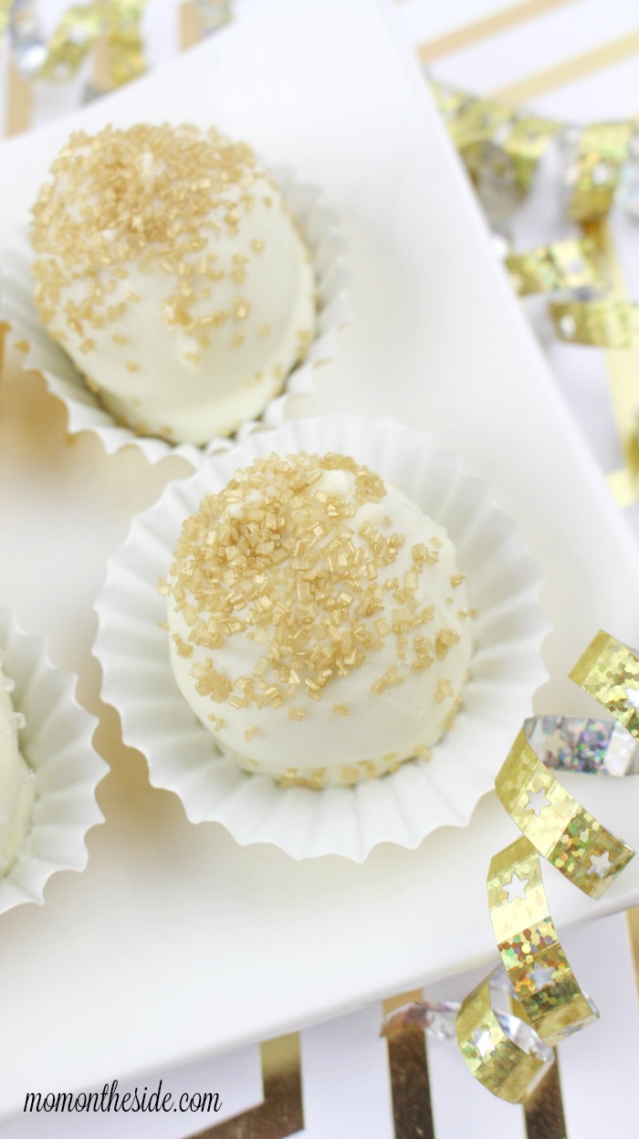 White Chocolate Glitter Golden Oreo Truffles