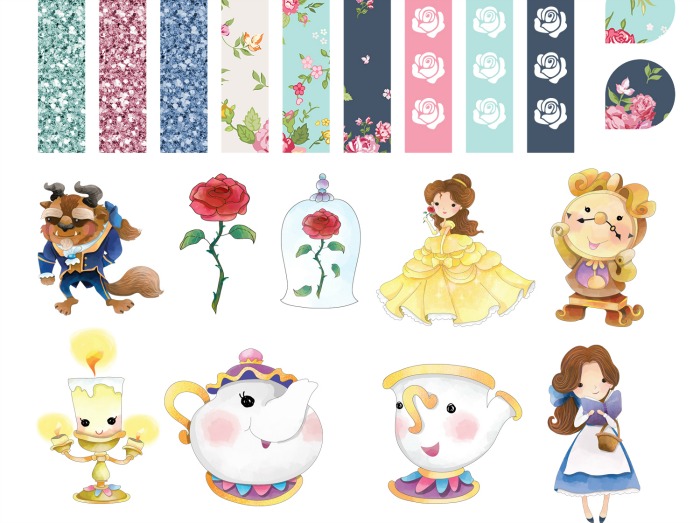 Beast Sticker Printable Beauty and the Beast Planner Stickers - 3 Free Pages