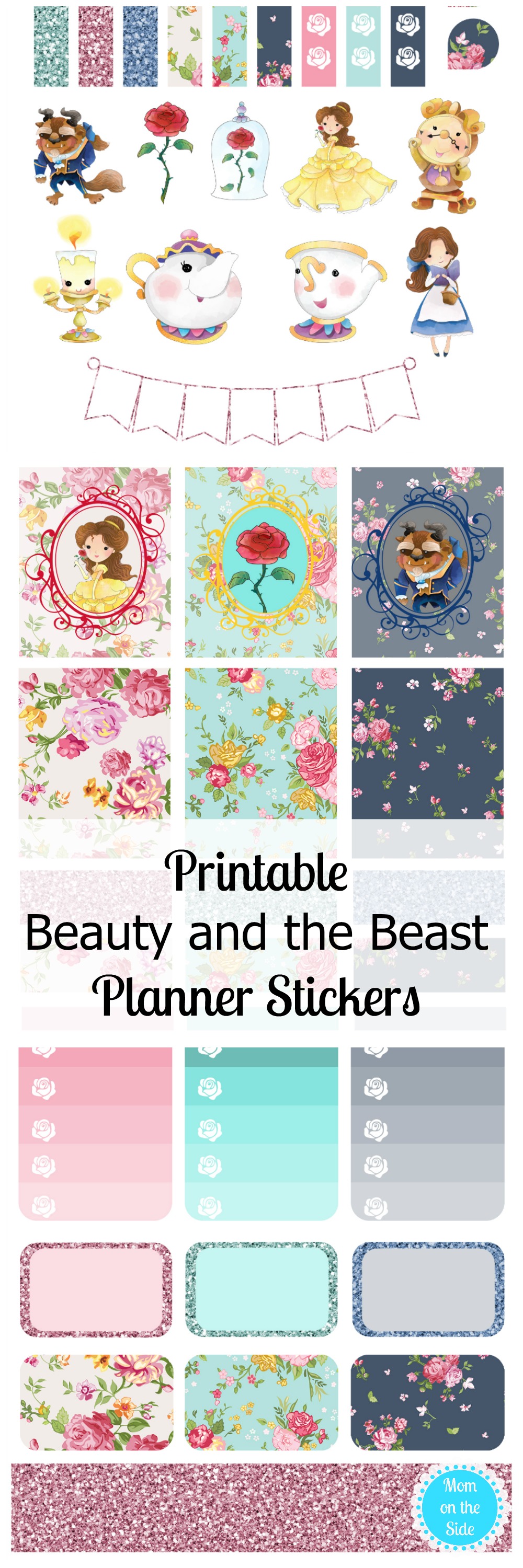 With Disney's Beauty and the Beast now in theaters, these printable Beauty and the Beast Planner Stickers are just the thing your planner needs!