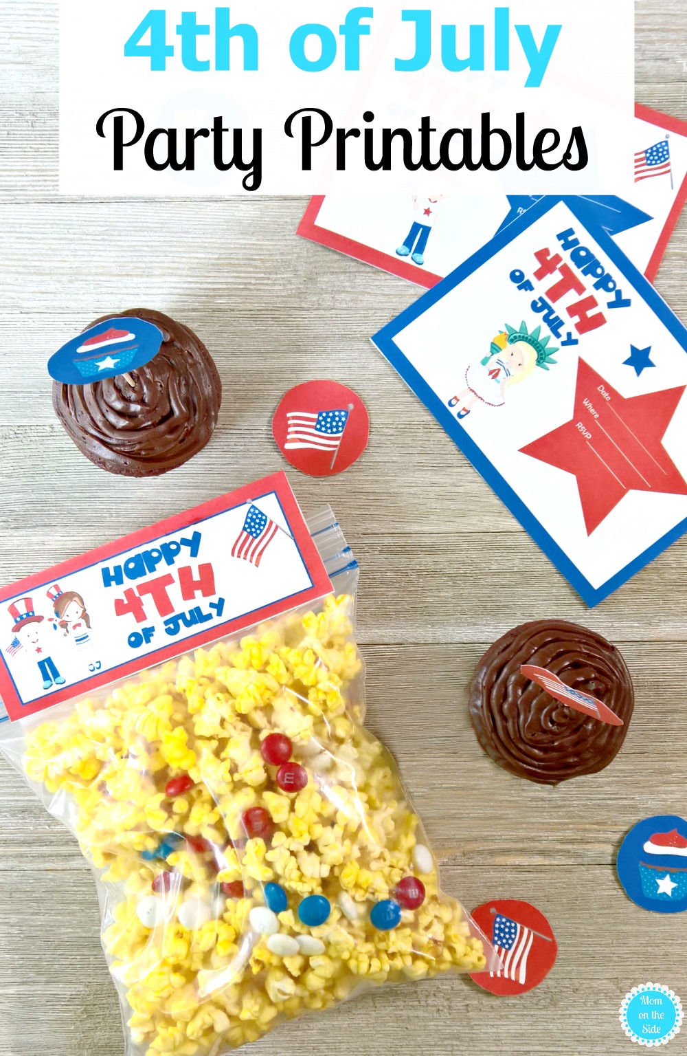 4th of July Printables - Invitations, Cupcake Toppers, and Snack Bag Toppers