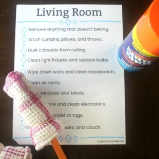 Living Room Cleaning Hacks and Printable Living Room Cleaning Check List
