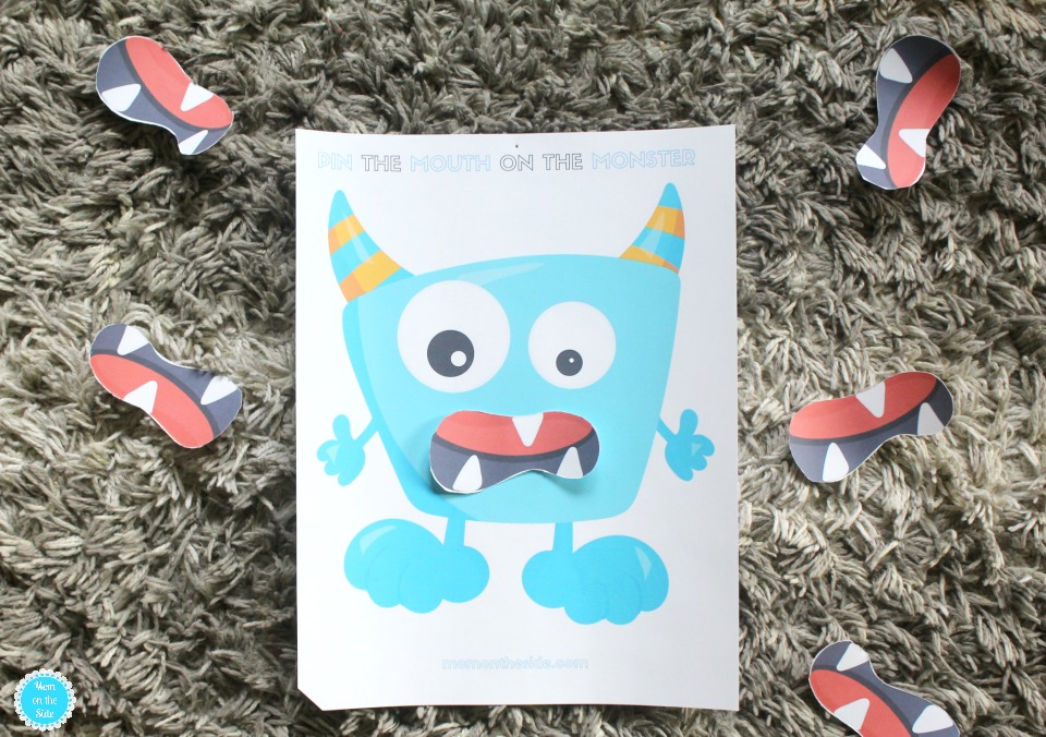 Fun Printable Halloween Game for Kids: Pin the Mouth on the Monster