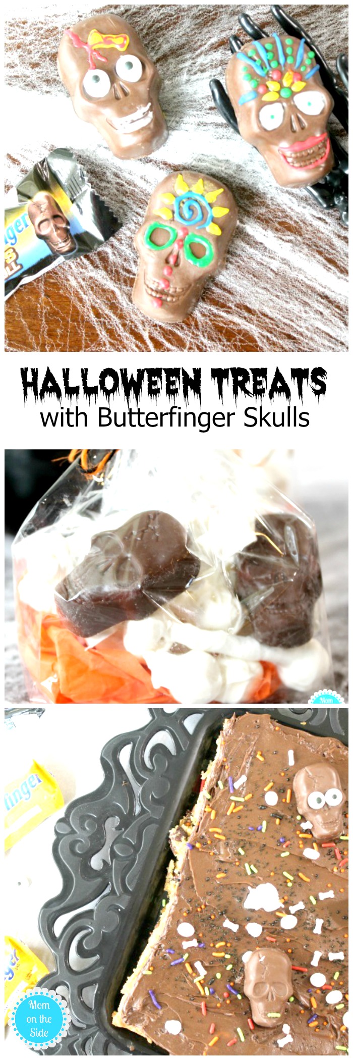 Like simple and fun treats for holidays? Here are 3 easy Halloween Treats with Butterfinger Skulls! New Butterfinger Skulls Cups are at Walmart this season!