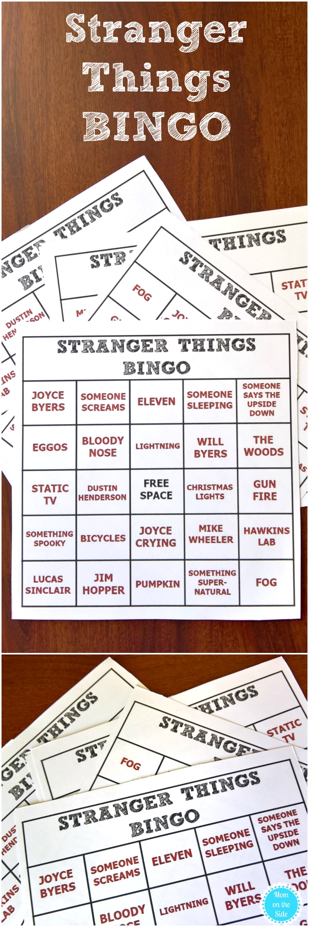 Printable Stranger Things Bingo Cards Mom On The Side