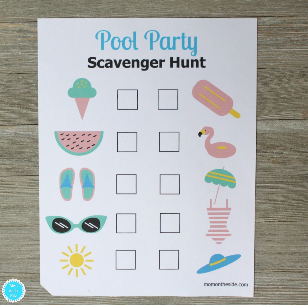 Printable Pool Party Scavenger Hunt for Kids