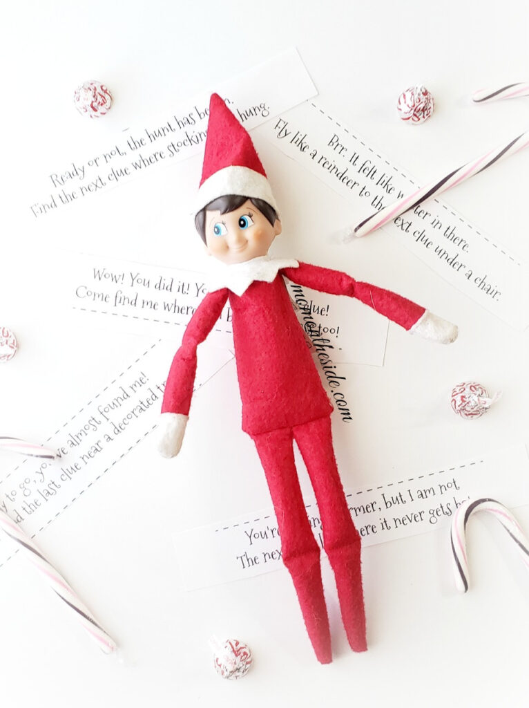 Elf on the Shelf Scavenger Hunt Clues Printable for Christmas