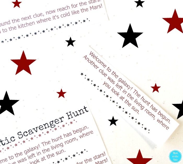 Free Printable Galactic Scavenger Hunt Clues for Kids 