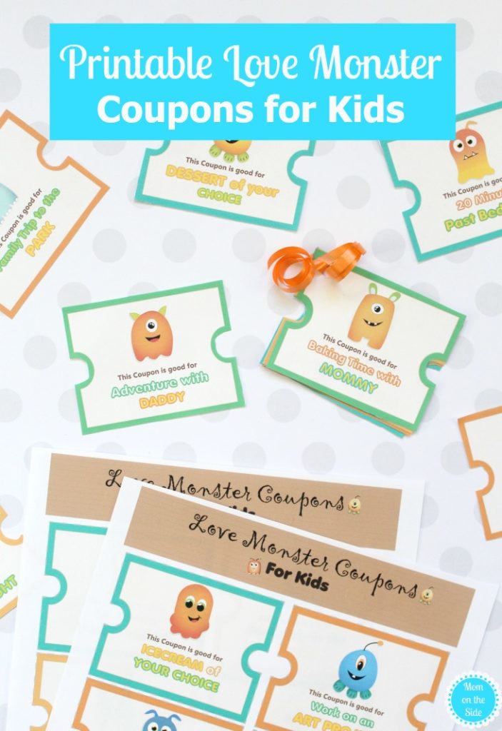 Printable Monster Love Coupons for Kids Mom on the Side