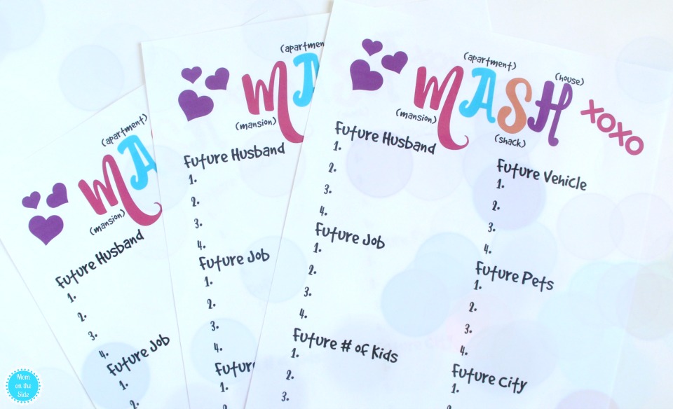 Printable MASH Game for Nostalgic 80's Fun Mom on the Side