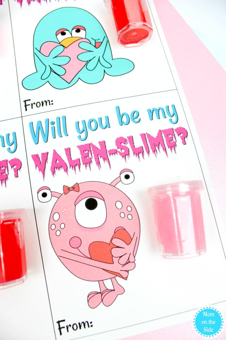 DIY Printable Valentine's Day Cards for Kids: Will You Be My Valen-Slime