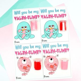 Adorable Valentine's Day Cards for Kids: Printable Valen-Slime Valentine's Day Cards