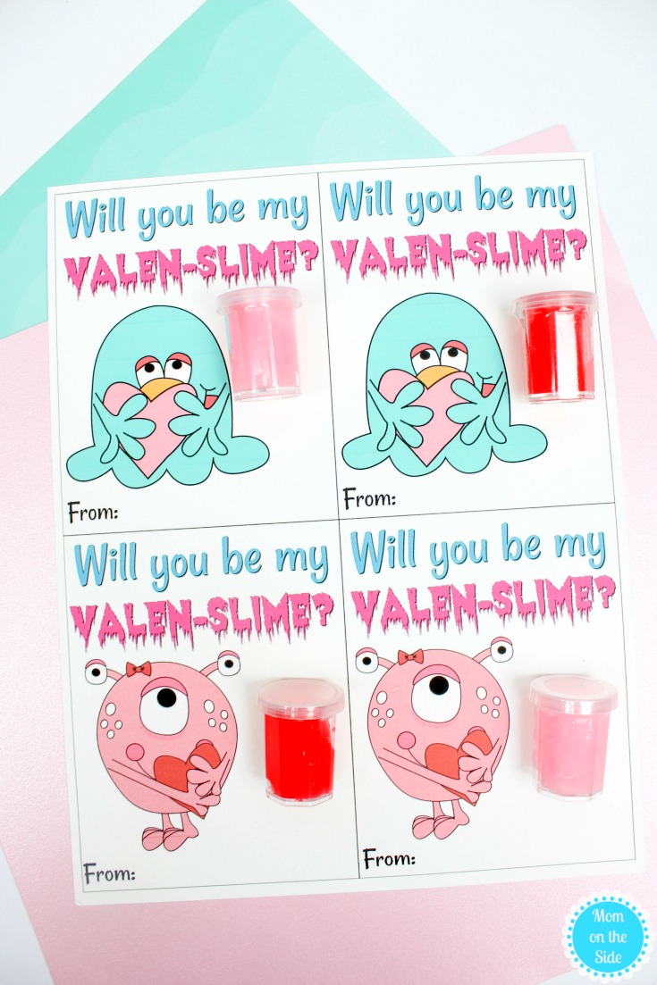 Printable Slime Valentine s Day Cards Mom on the Side