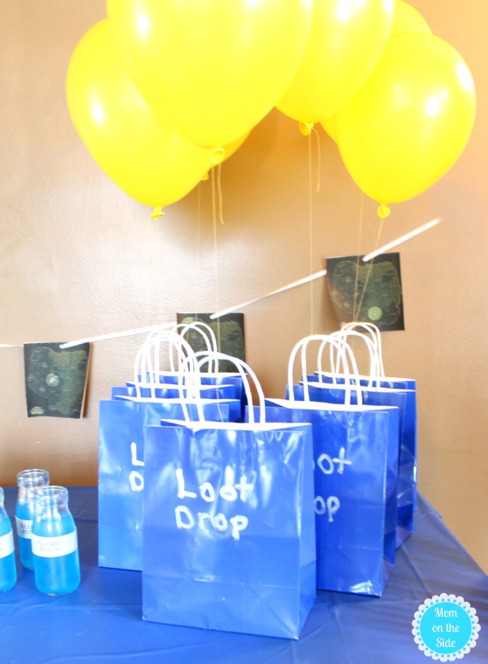 fortnite party ideas loot drop goody bags - fortnite party goodie bags