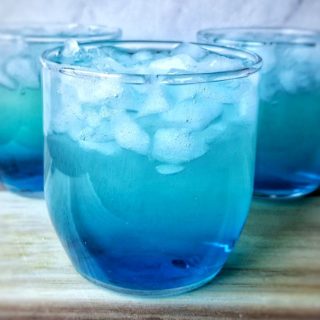 Lemon Drop Mermaid Cocktail with Midori, Blue Curaco and Vodka