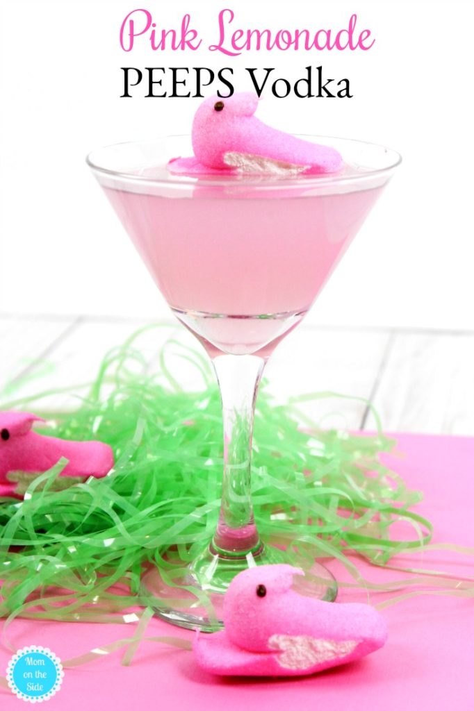 Peeps Recipes: Pink Lemonade Peeps Vodka for a delicious Easter Cocktail!