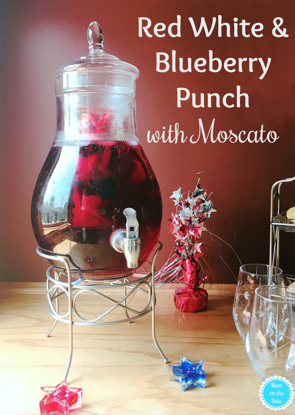Summer Cocktail Recipe - Red White and Blueberry Punch with Moscato
