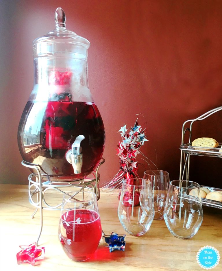 Red White and Blueberry Punch with Moscato Perfect Summer Cocktail