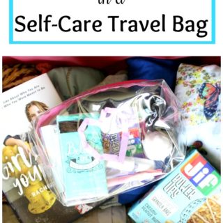 Self-Care isn't limited to at home. Here is what I pack and everything mom needs in a Self-Care Travel Bag to be adventurous! Including new Jif Power Ups at Target!