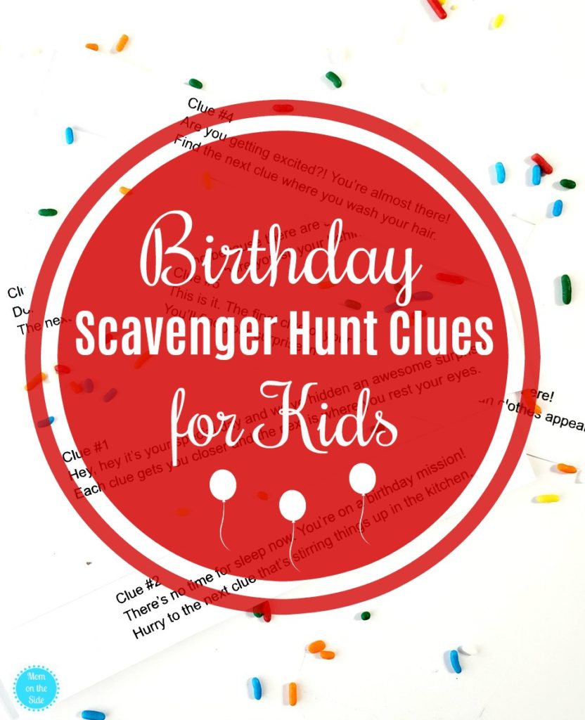 birthday scavenger hunt clues free printable