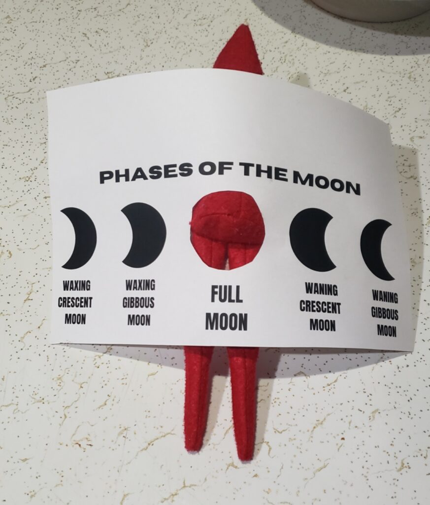 elf on the shelf free printable phases of the moon 