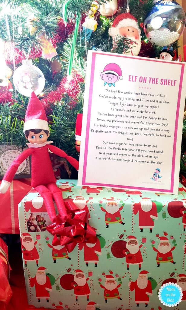 elf on the shelf departure ideas and letters