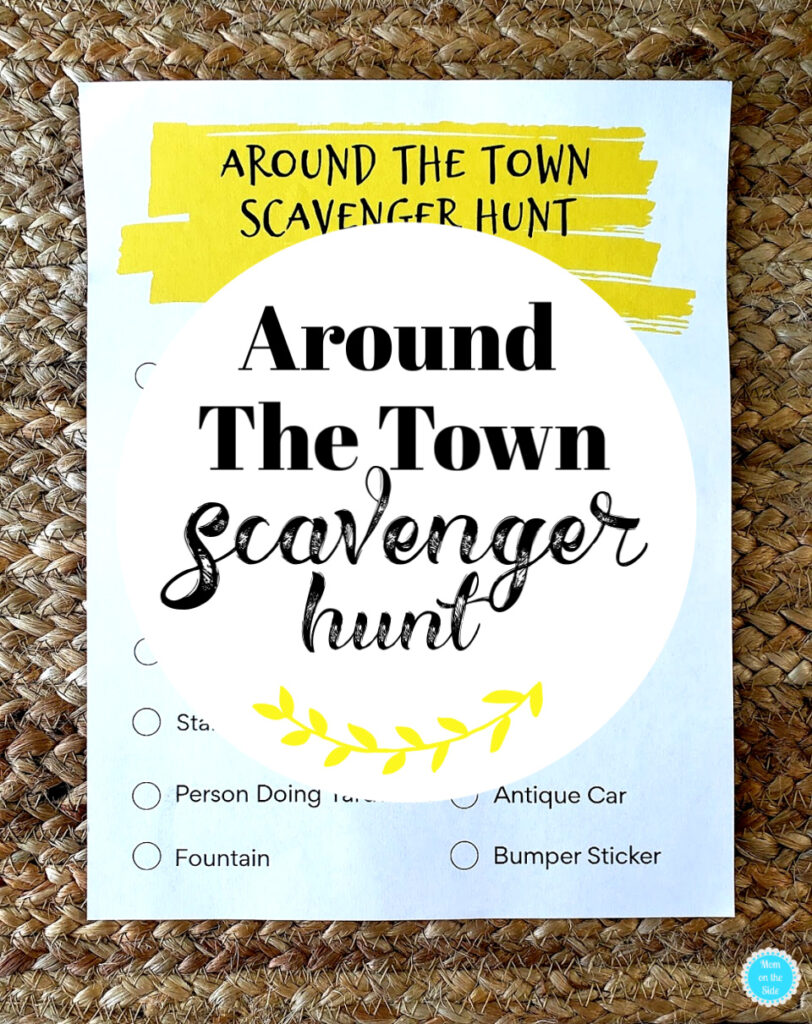 around town scavenger hunt free printable 