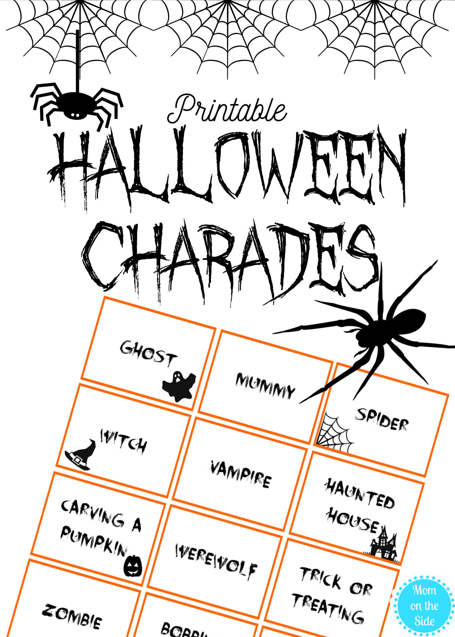 Halloween Charades Printable Cards For Halloween Family Game Night