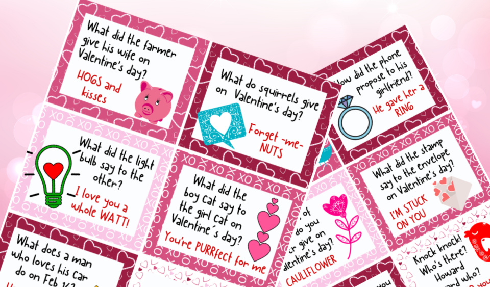 Printable Valentine Lunchbox Jokes for Kids