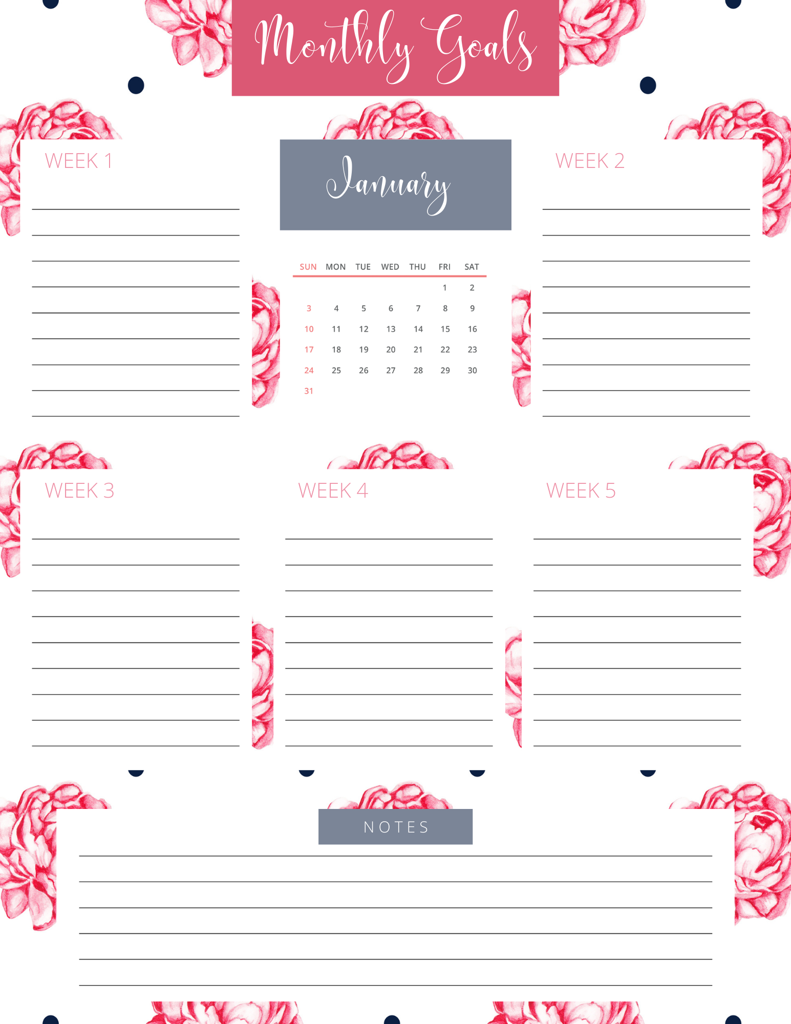Printable 2021 Planner - Free Printable to Keep You Organized
