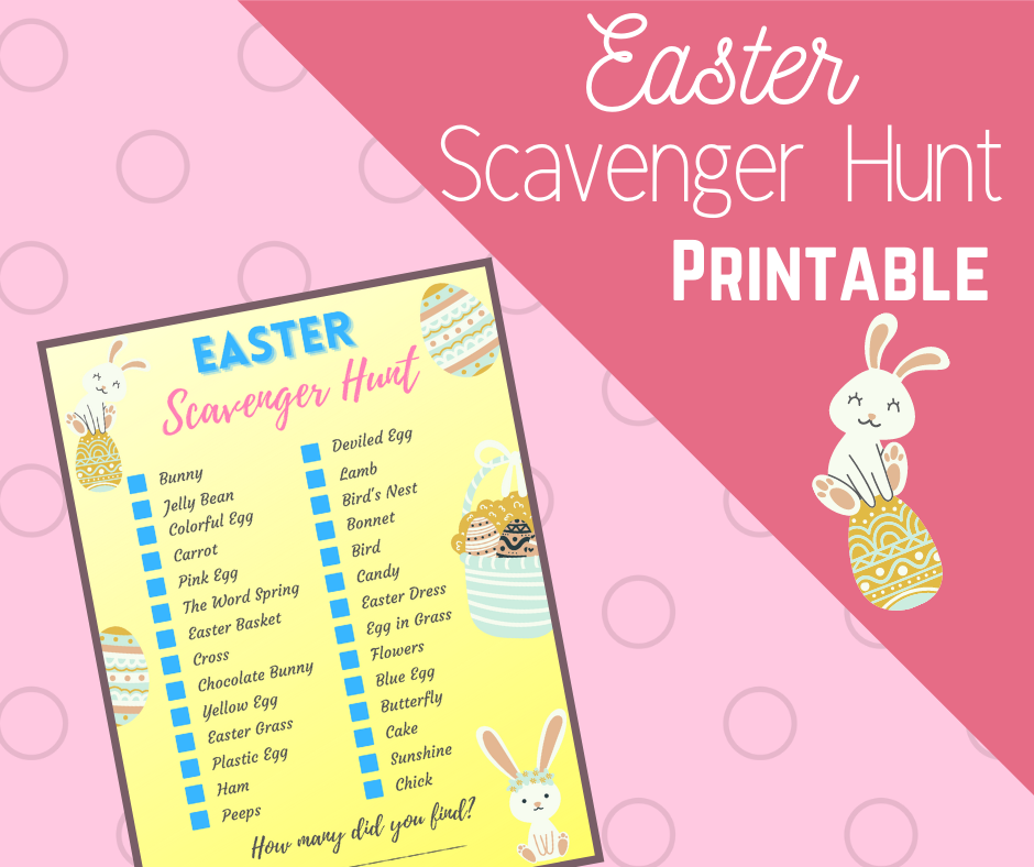 Printable Easter Scavenger Hunt - List of Easter Themed Items