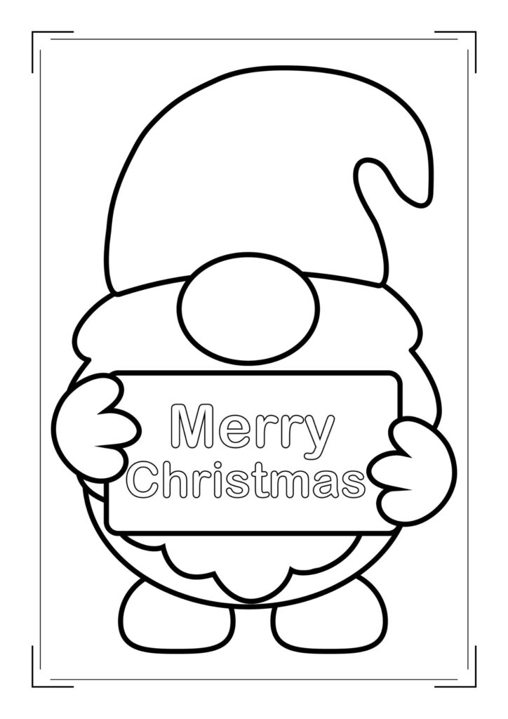 Free Christmas Gnome Coloring Book 14 Pages 