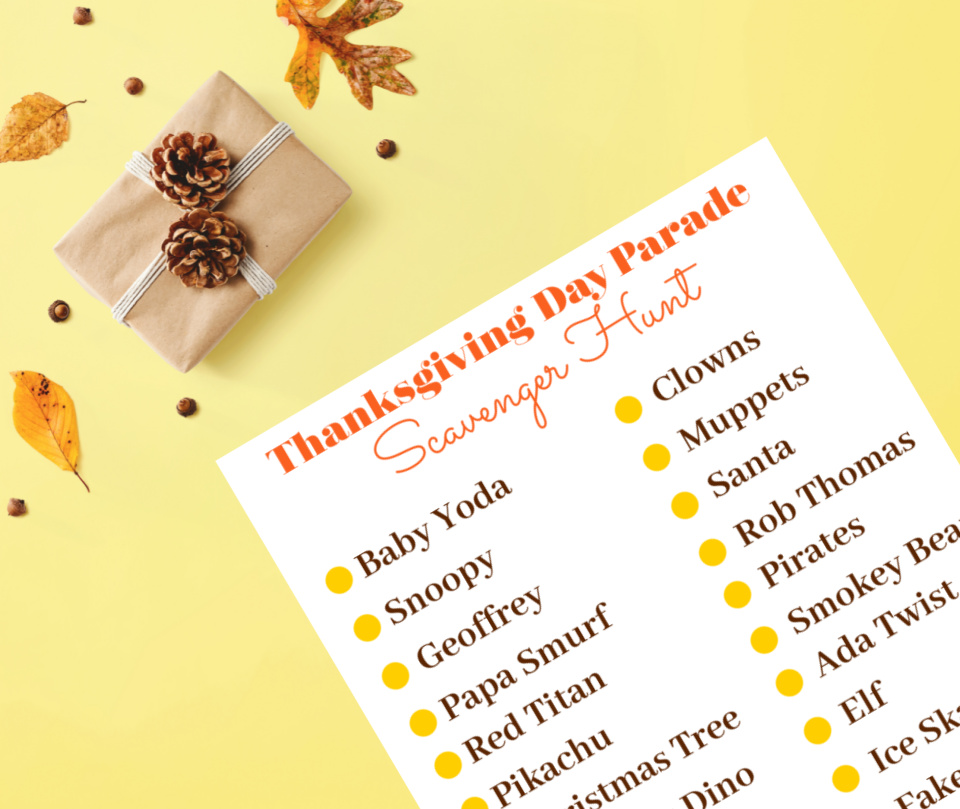 Printable Macy's Thanksgiving Day Parade Scavenger Hunt 