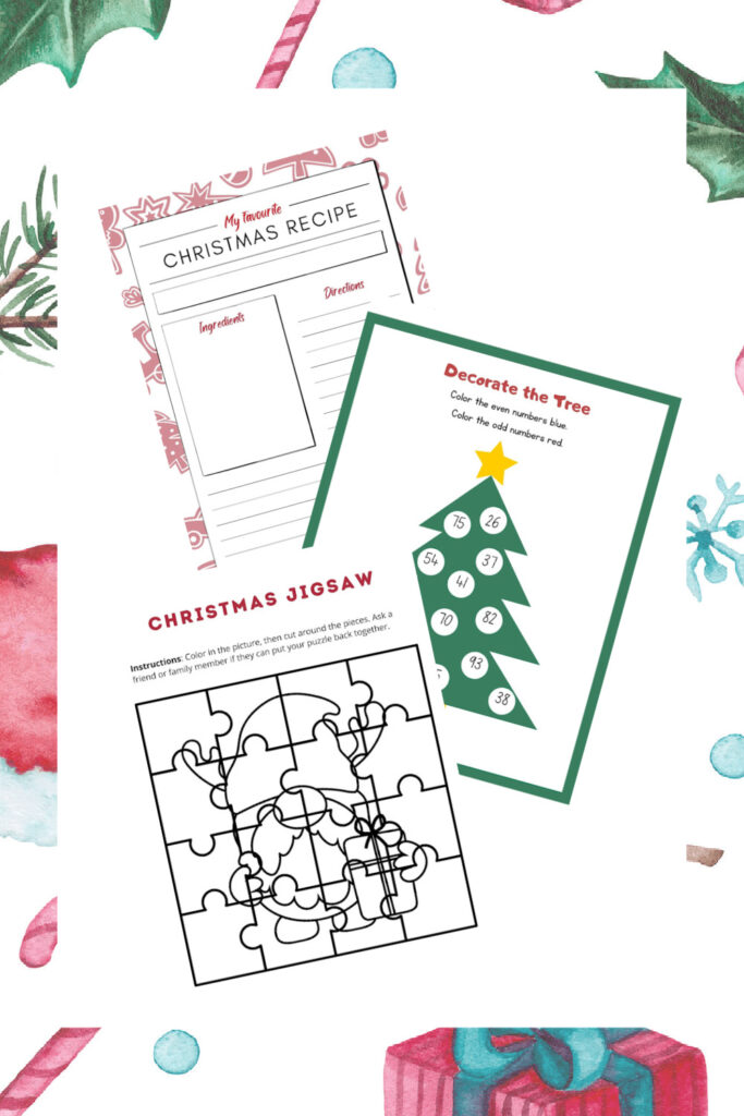 printable christmas activity book for kids 