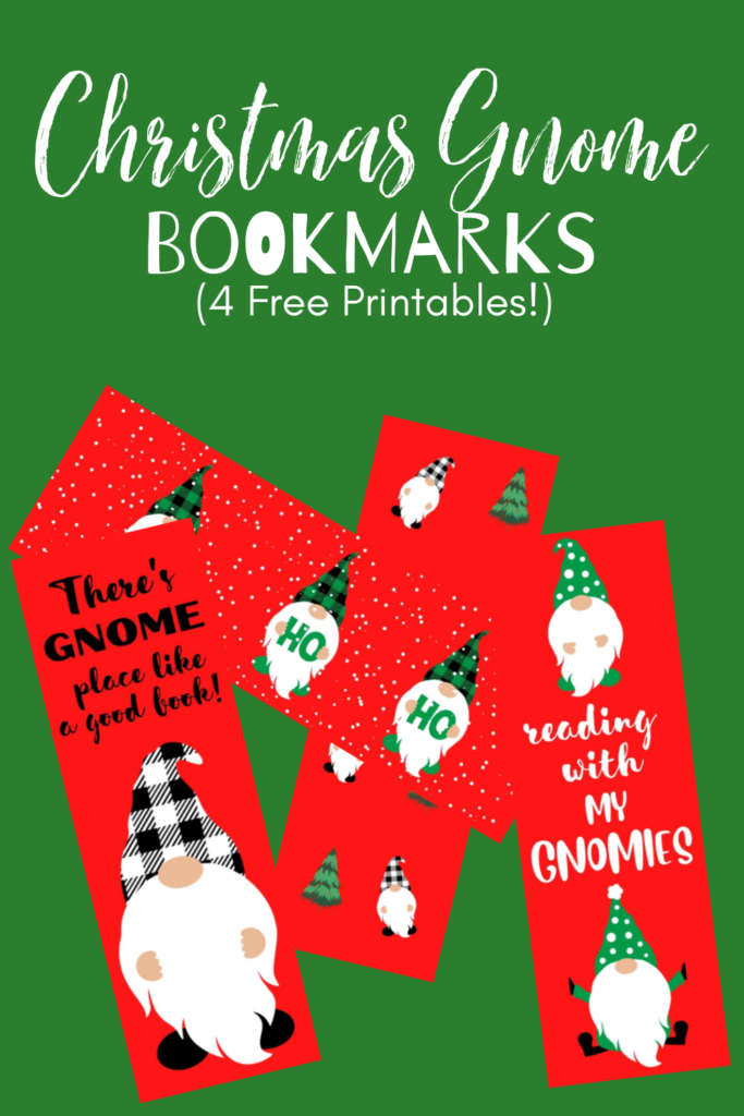 printable christmas gnome bookmarks