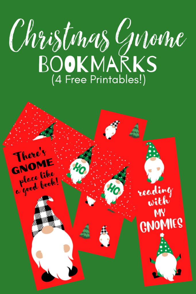 printable christmas gnome bookmarks 