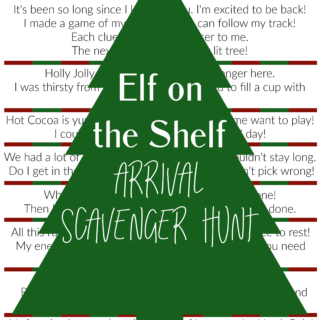 printable elf on the shelf arrival scavenger hunt