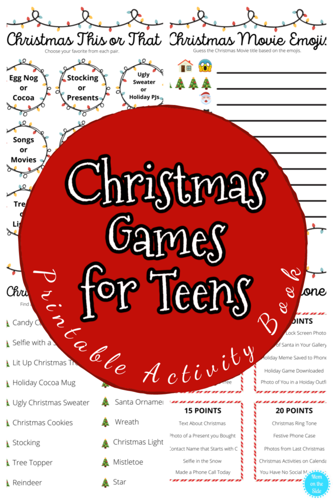 Christmas Games for Teens - Free Printable Activity Book