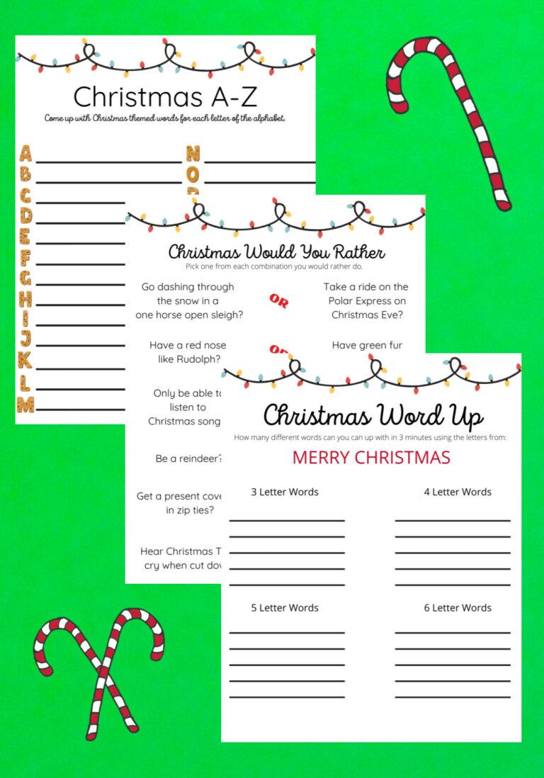 Christmas Games for Teens - Free 10 Page Activity Book