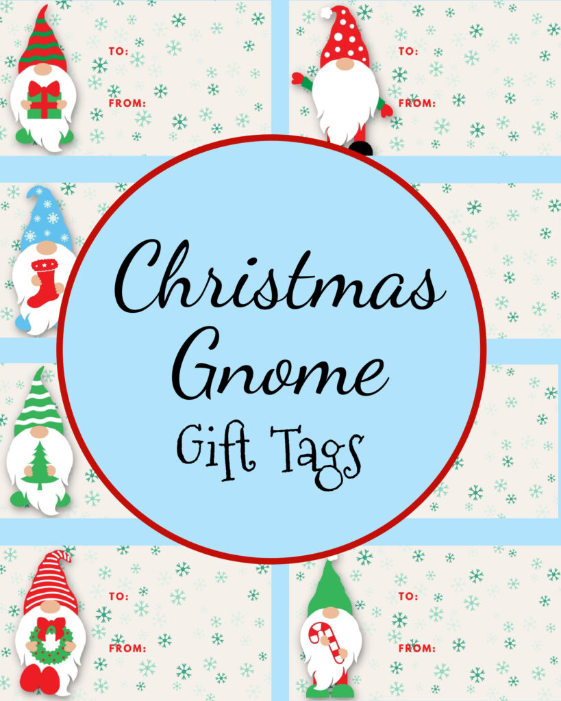printable christmas gnome gift tags 
