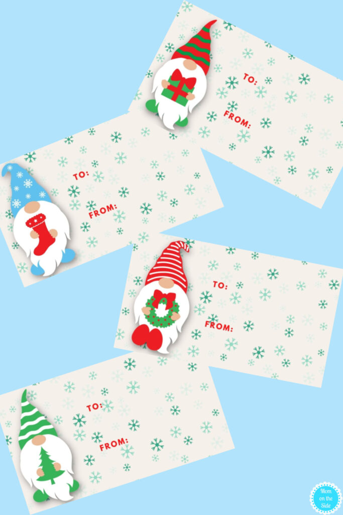 Christmas Gnome Gift Tags - Free Printable with 8 Designs