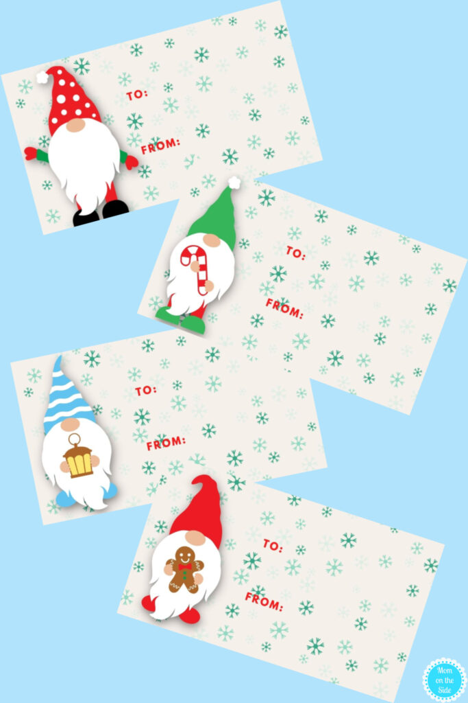 8 christmas gnome gift tags 