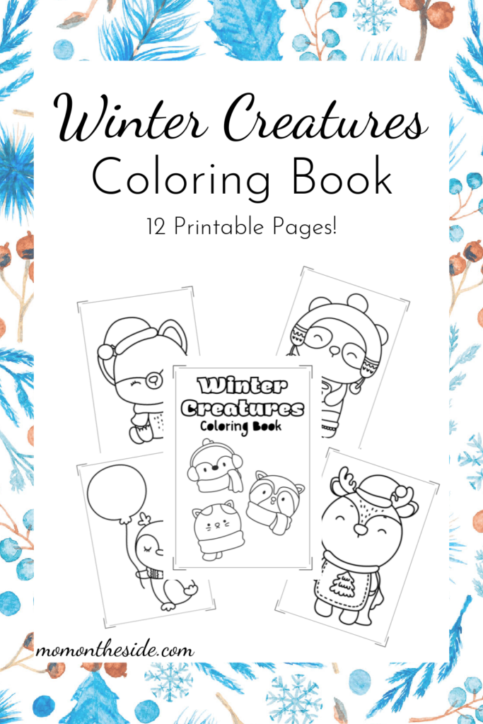 free winter creatures coloring book printable 