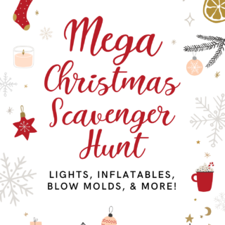 mega christmas scavenger hunt for lights, inflatables, blow molds, and more